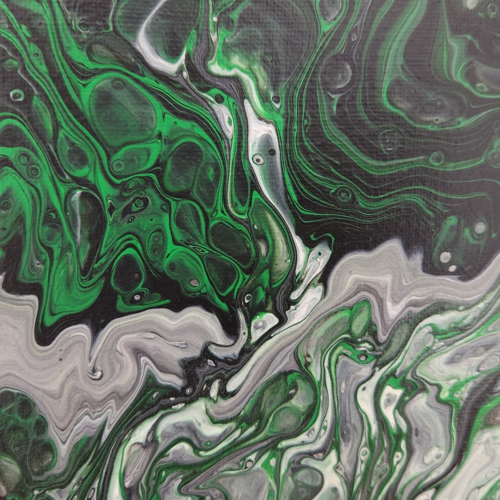 'After Hours' Handcrafted Embellished Paint Pour - Picture 10 of 11